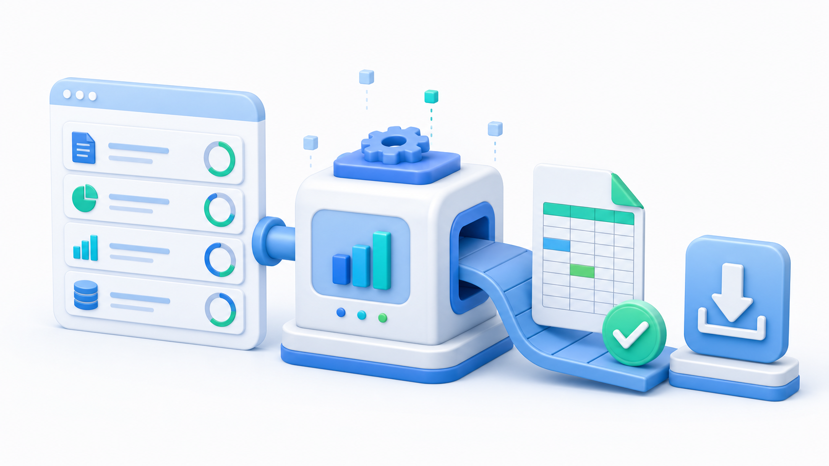 3D background accounting conversion and output download workflow 3D background accounting conversion and output download workflow